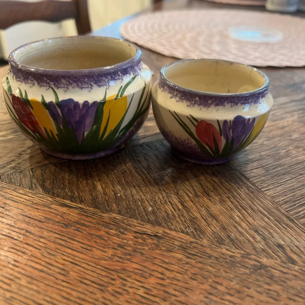 Antique Longpark Torquay England Devon Pottery, small bowls RARE